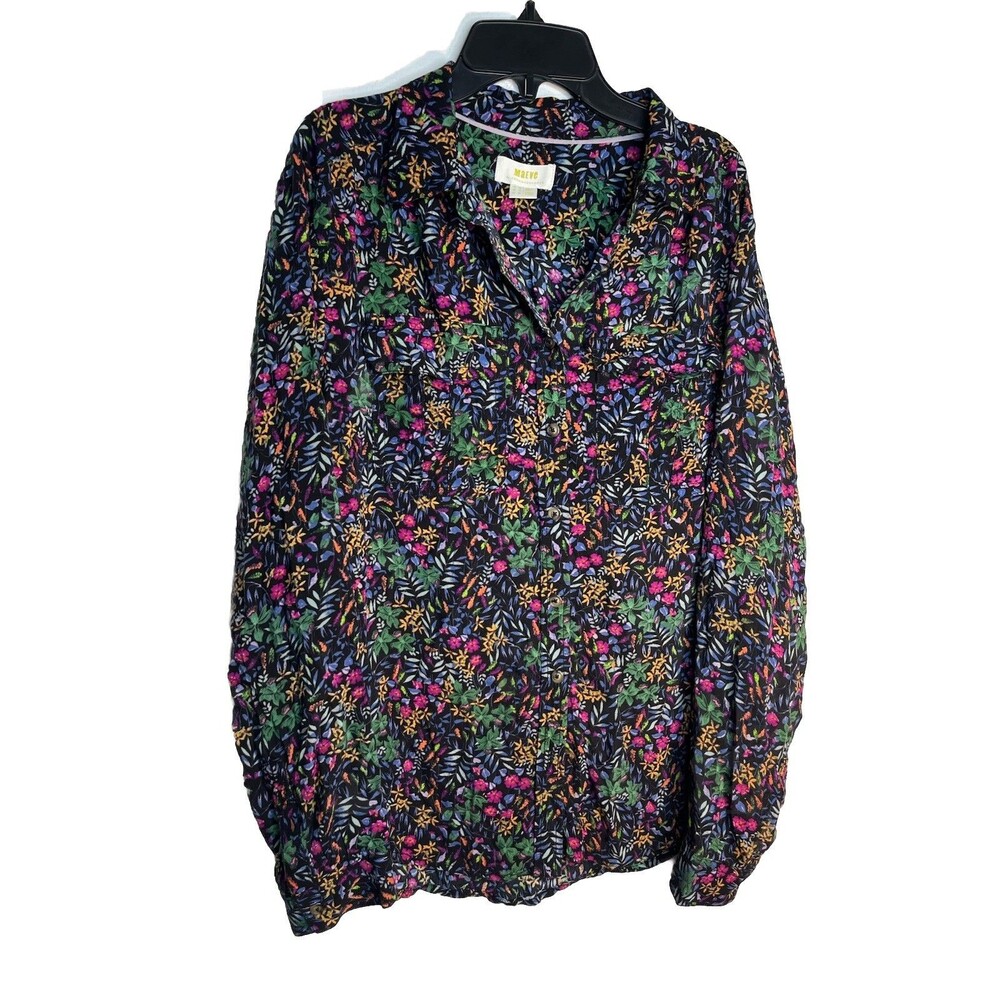 Maeve Cottage Core Ditsy Floral Button Down Blouse Sz 12 Grandma Core